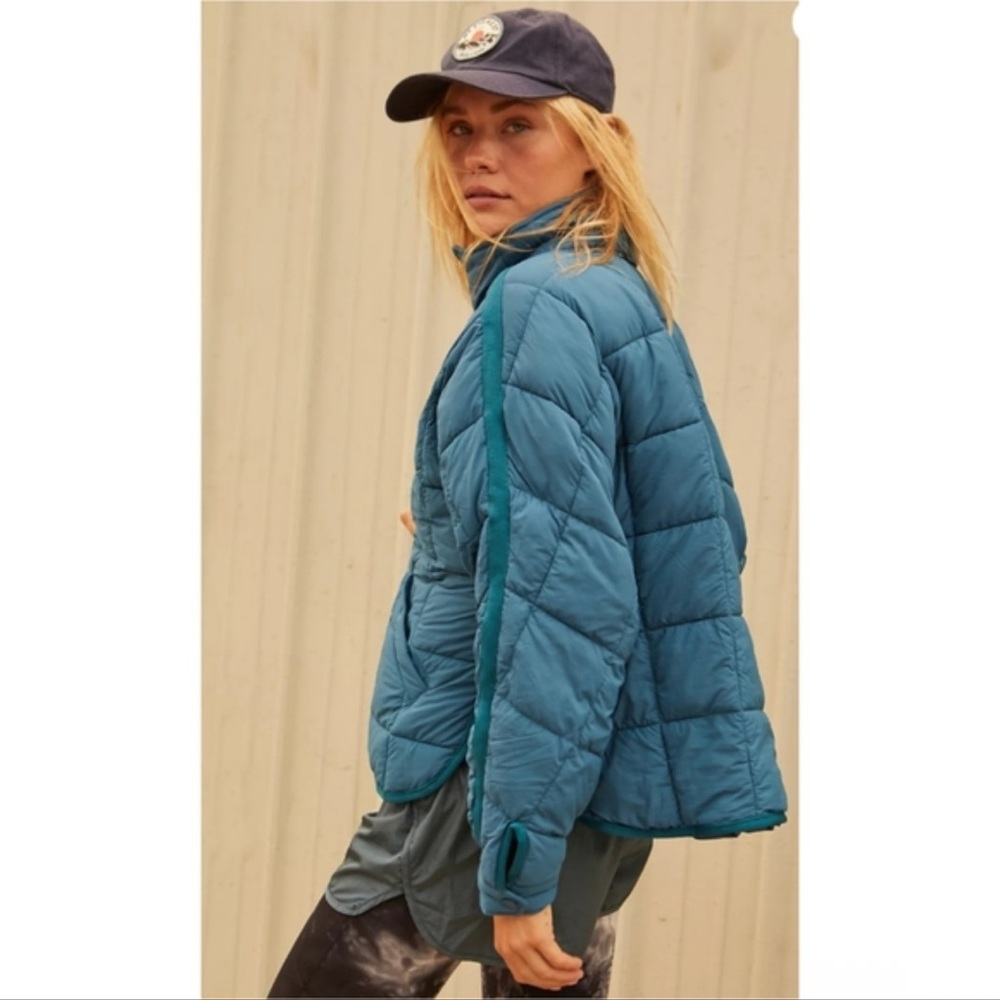 Free People Teal Pippa Packable Puffer Jacket - Picture 3 of 14